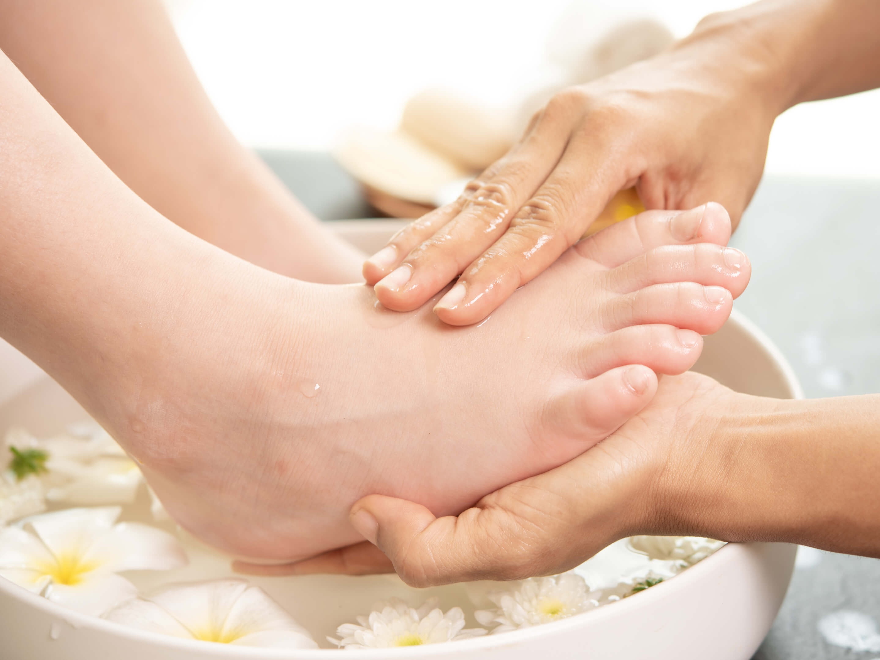 Relaxing luxury pedicure spa treatment